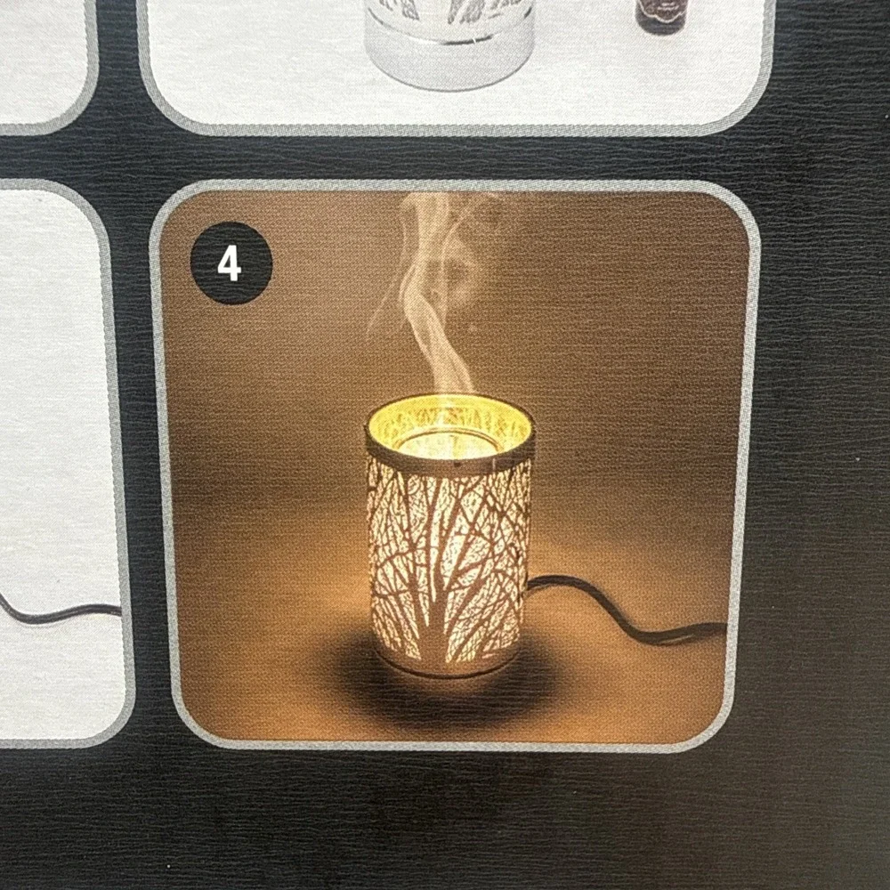 Peterson Artwares Silver Garden Touch Lamp Essential Oil Diffuser and Wax Warmer